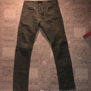 Olive green slim fit jeans
